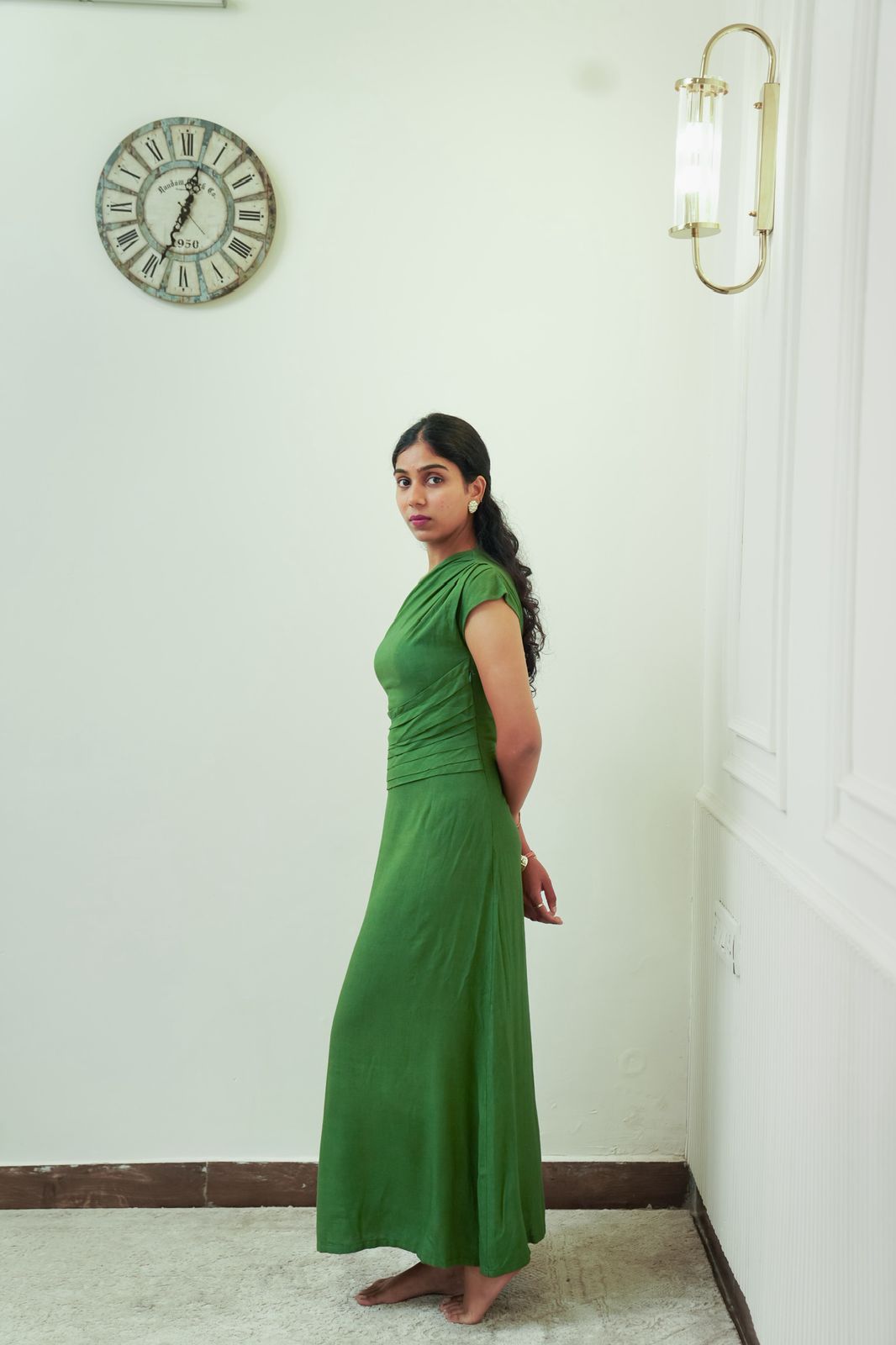 REBEKAH- Green enchant patterned silhouette